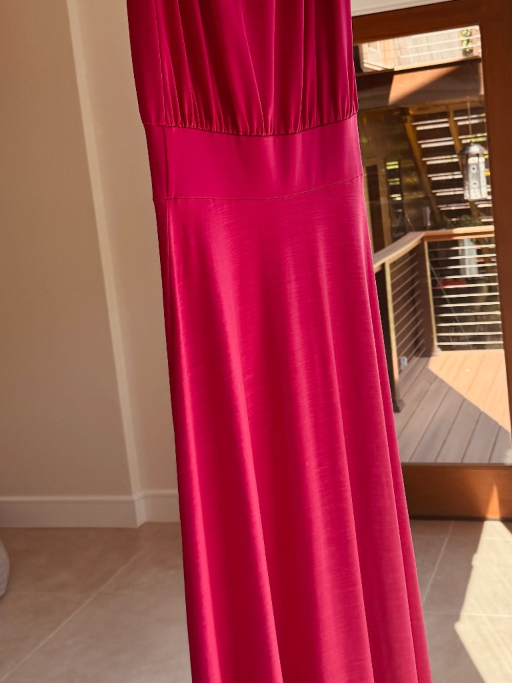 Veronica M Strapless Dropwaist Maxi Dress - Hot Pink M